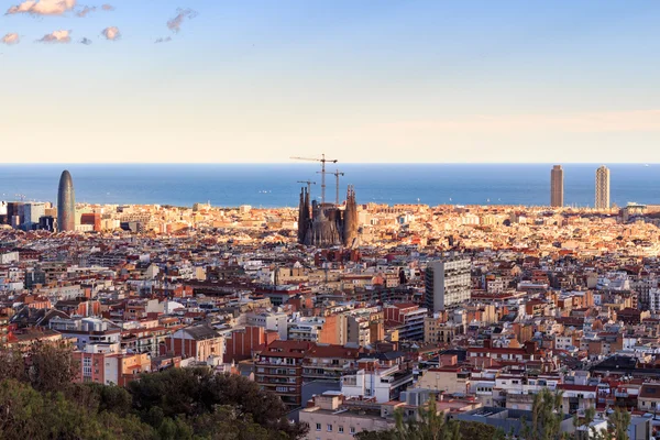 Panoramiczny widok na miasto Barcelona — Zdjęcie stockowe