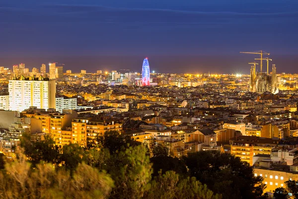 Barcelona noche panorámica — Foto de Stock