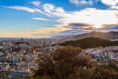 Barcelona 'nın panoramik görünümü 