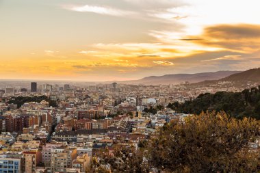Barcelona 'nın panoramik görünümü 