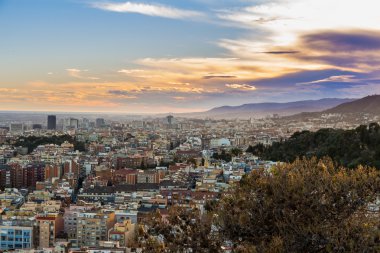 Barcelona 'nın panoramik görünümü 