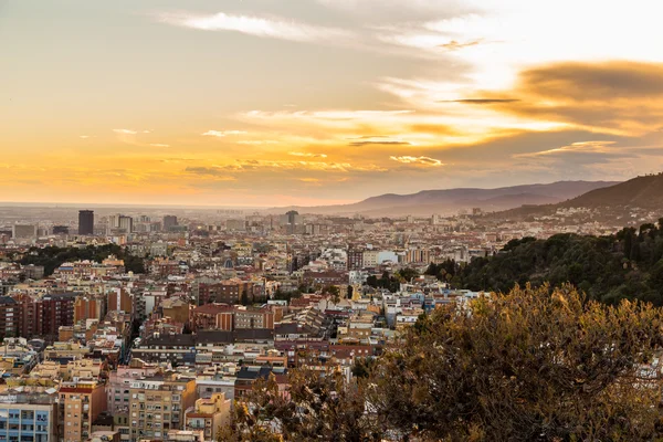 Barcelona 'nın panoramik görünümü 