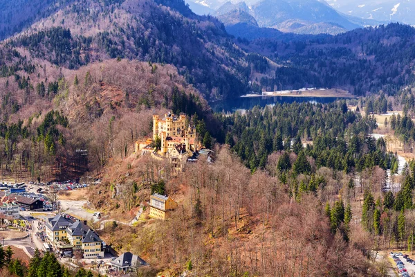 Schloss Hohenschwangau Castle (yüksek kuğu ilçe Sarayı), Fussen, Bavyera, Almanya — Stok fotoğraf