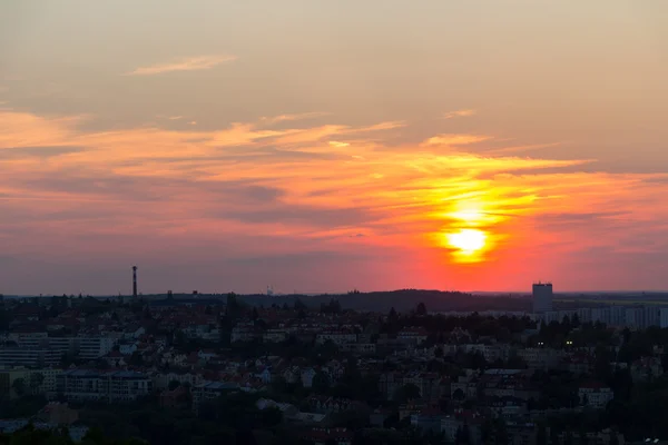 Złotego słońca na Pragę — Zdjęcie stockowe