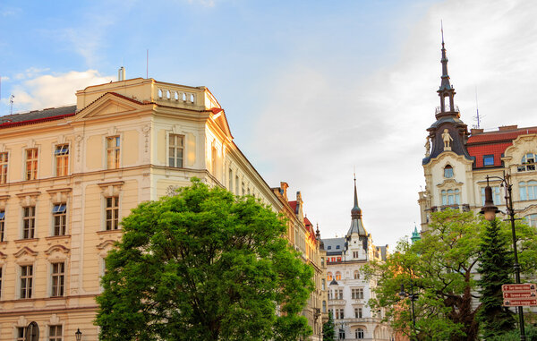 Architecture on the Old Town Square of Prague, Czech Republic.