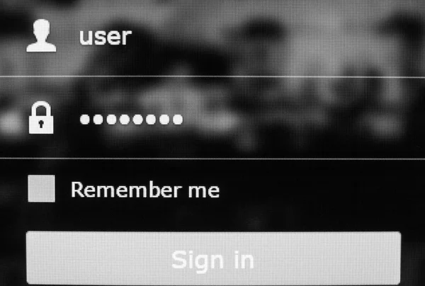 Login i hasło użytkownika — Zdjęcie stockowe