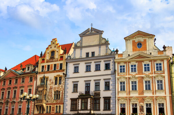 Old Town square in Prague with traditional architecture, Czech Republic