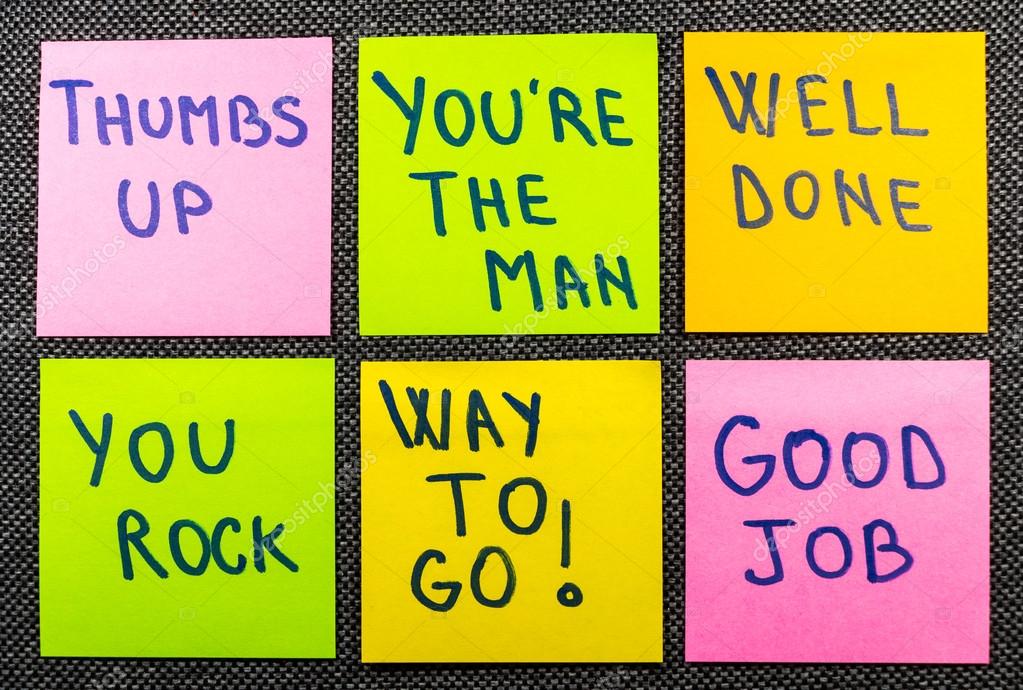 Notes with positive affirmation words — Stock Photo 