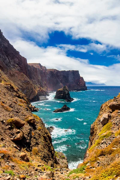 View of the cliffs at Ponta de Sao Lourenco — Stock Photo, Image