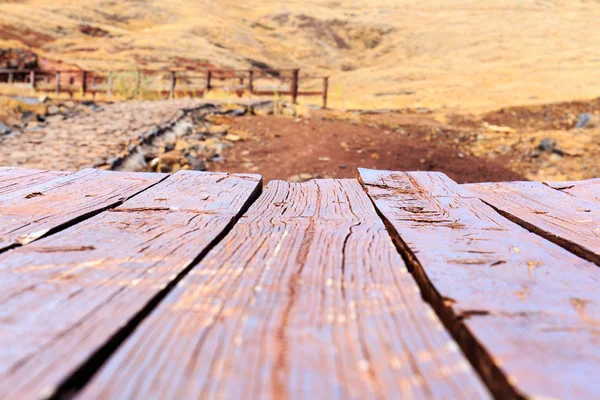 Wooden table on Madeira island — Stock Photo, Image