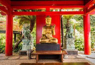 Buda heykele Monte Palace tropikal Bahçe