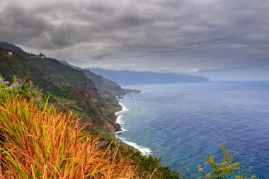 Dağlar ve okyanus şaşırtıcı görünümü 
