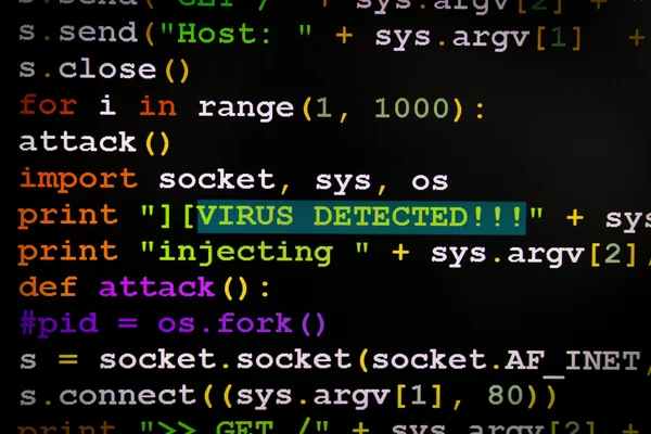 Virus non protetto rilevato Hack Concetto pericoloso — Foto Stock