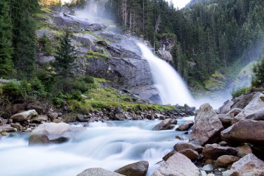 Krimmler waterfall in Alps clipart