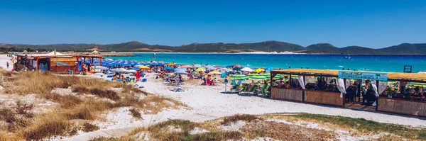 Porto Pino Sardenha Julho 2019 Vista Bela Praia Areia Porto — Fotografia de Stock