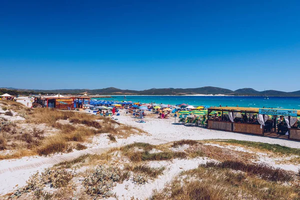 Porto Pino Sardenha Julho 2019 Vista Bela Praia Areia Porto — Fotografia de Stock