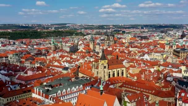 Panoramiczny Widok Góry Centrum Pragi Antena Miasta Pragi Widok Góry — Wideo stockowe