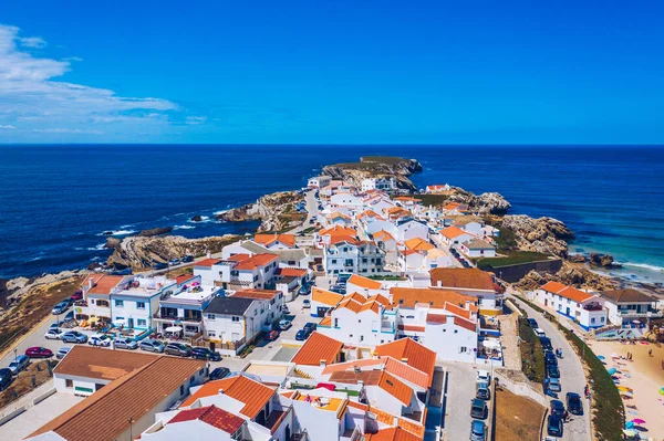 Aerial View Island Baleal Naer Peniche Shore Ocean West Coast — Stock Photo, Image