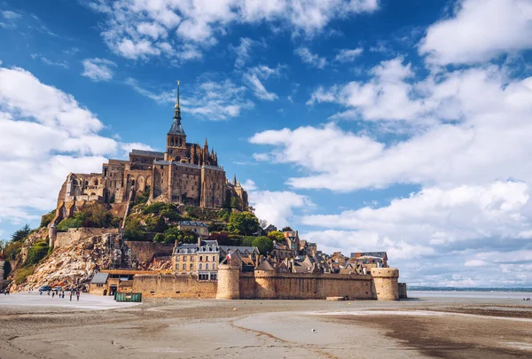 Nádherná Katedrála Mont Saint Michel Ostrově Normandie Severní Francie Evropa — Stock fotografie