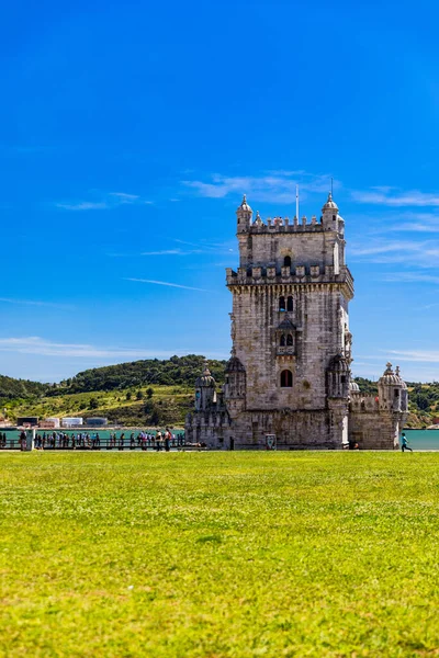 Башта Белема Березі Річки Техо Лісабоні Португалія Belem Tower Torre — стокове фото