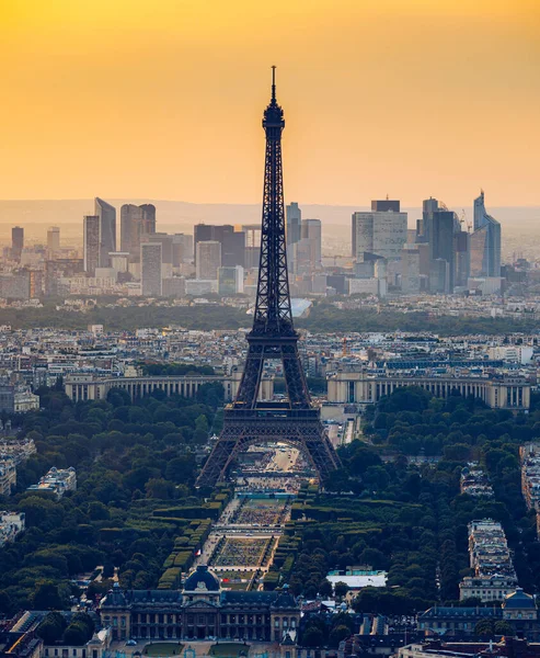 Utsikt Över Paris Med Eiffeltornet Från Montparnasse Byggnaden Eiffeltornet Utsikt — Stockfoto