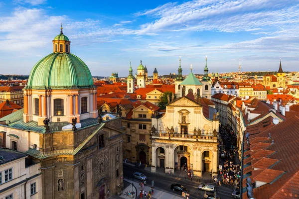 Scenic Summer Aerial Panorama Old Town Architecture Prague Czech Republic — Stock Photo, Image