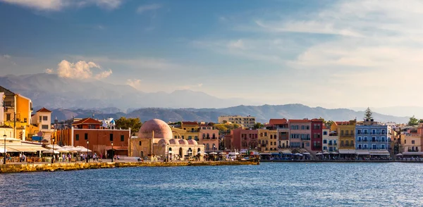 Chania Nın Eski Bir Limanı Girit Adasının Simgeleri Yunanistan Chania — Stok fotoğraf