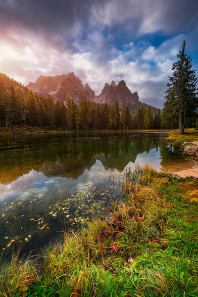 Lago Antorno Lago Antorno Situado Zona Dolomitas Provincia Belluno Italia — Foto de Stock