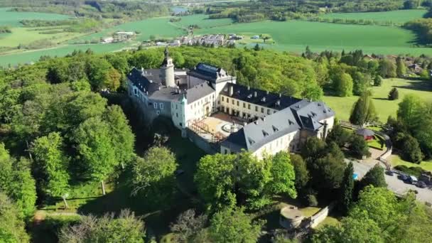 Vue Dessus Château Médiéval Zbiroh République Tchèque Paysage Pittoresque Avec — Video