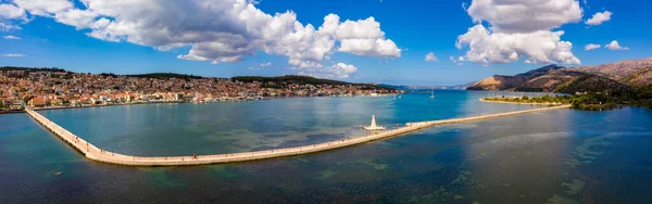 Aerial View Bosset Bridge Argostoli City Kefalonia Island Bosset Bridge — Stock Photo, Image