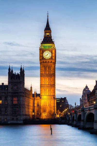 Big Ben Westminster Bridge Atardecer Londres Reino Unido — Foto de Stock