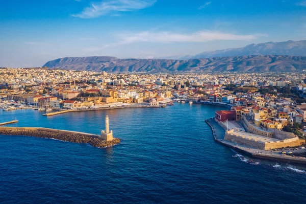 Chania Nın Eski Bir Limanı Girit Adasının Simgeleri Yunanistan Eski — Stok fotoğraf