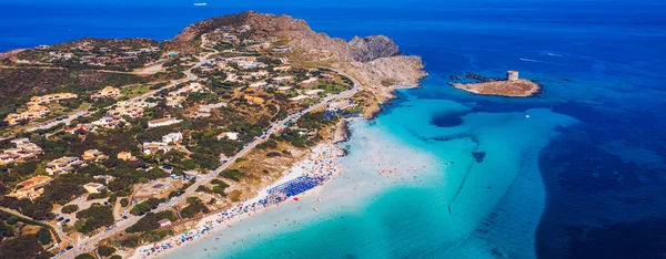 Fantastisk Utsikt Över Pelosa Strand Spiaggia Della Pelosa Stintino Sardinien — Stockfoto
