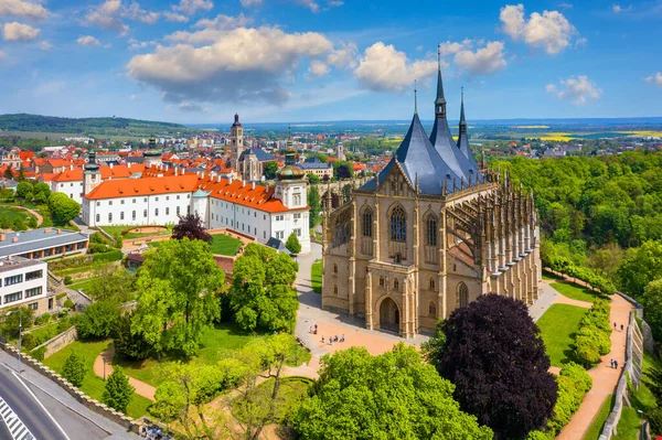 Veduta Kutna Hora Con Chiesa Santa Barbara Che Patrimonio Mondiale — Foto Stock