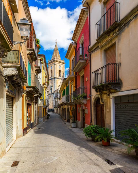 Picturesque Street Duomo Background Novara Sicilia Sicily Italy Amazing Cityscape — Stock Photo, Image