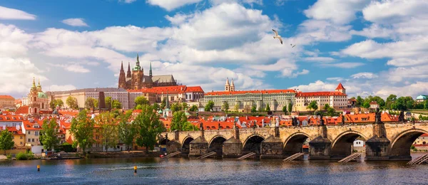 Prague Scenic Spring View Prague Old Town Pier Architecture Charles — Stock Photo, Image
