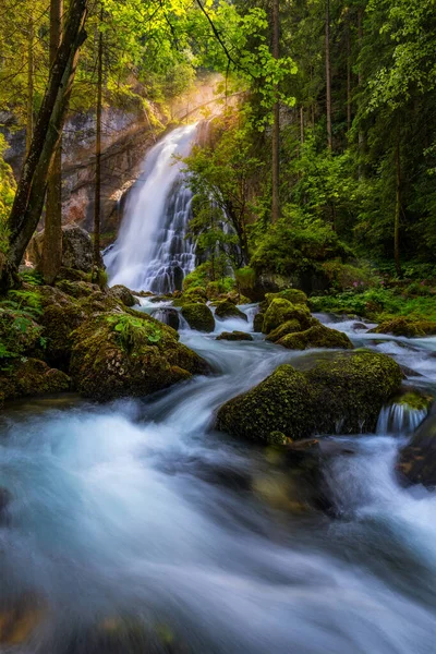 Gollinger Waterfall Golling Der Salzach Salzburg Austria Gollinger Wasserfall Mossy — Stock Photo, Image