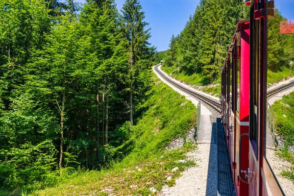 Schafbergbahn Eine Meterspurige Zahnradbahn Oberösterreich Und Salzburg Vom Sankt Wolfgang — Stockfoto