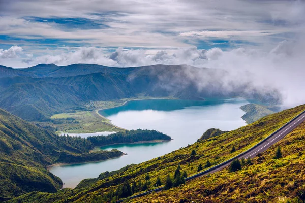 Beautiful Panoramic View Lagoa Fogo Lake Sao Miguel Island Azores — Stockfoto