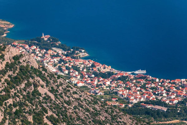 Bol Brac Island Panoramic Aerial View Dalmatia Croatia Town Bol — Stock Photo, Image