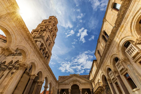 Strada Nel Centro Storico Spalato Croazia Bella Piazza Del Centro — Foto Stock