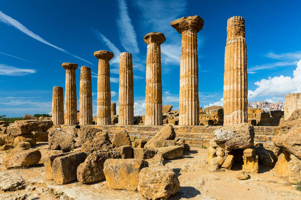 Temple of Hercules in the Valley of the Temples, Agrigento, Sicily, Italy. Valley of the Temples in Agrigento, Sicily, Italy.