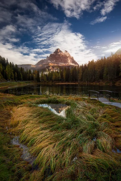 Lago Antorno Lago Antorno Situado Zona Dolomitas Provincia Belluno Italia — Foto de Stock