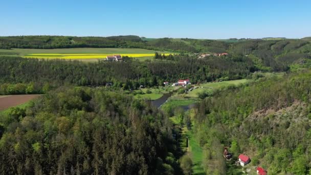 Letecký Pohled Chráněnou Krajinnou Oblast Krivoklatsko Česko — Stock video