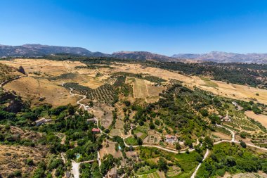 Andalusia landscape, countryside road and rock