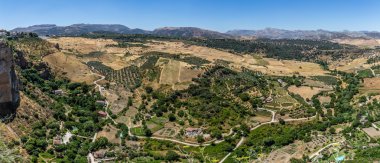Andalusia landscape, countryside road and rock