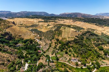 Andalusia landscape, countryside road and rock