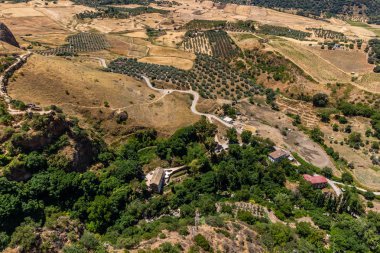 Andalusia landscape, countryside road and rock