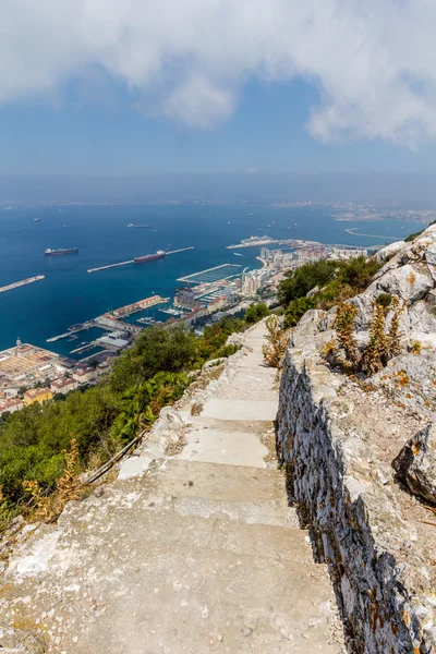 View of the sea and the city of Gibraltar — стокове фото