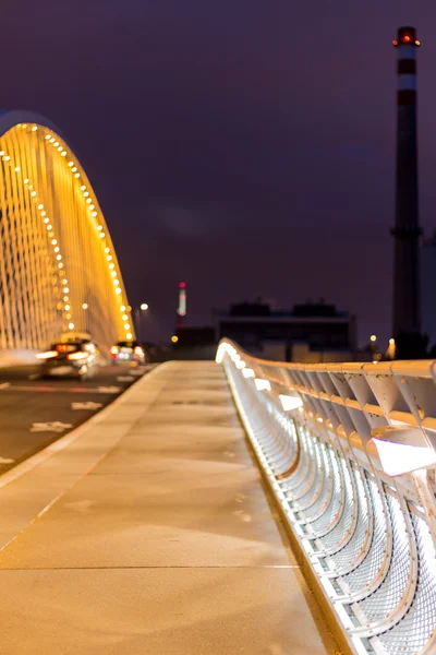 Nattvisning av bron Troja — Stockfoto